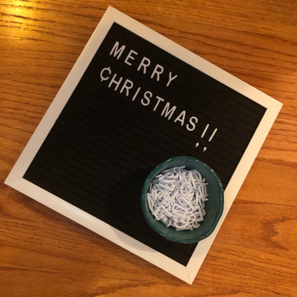 Framed bulletin board for letters and messages :)